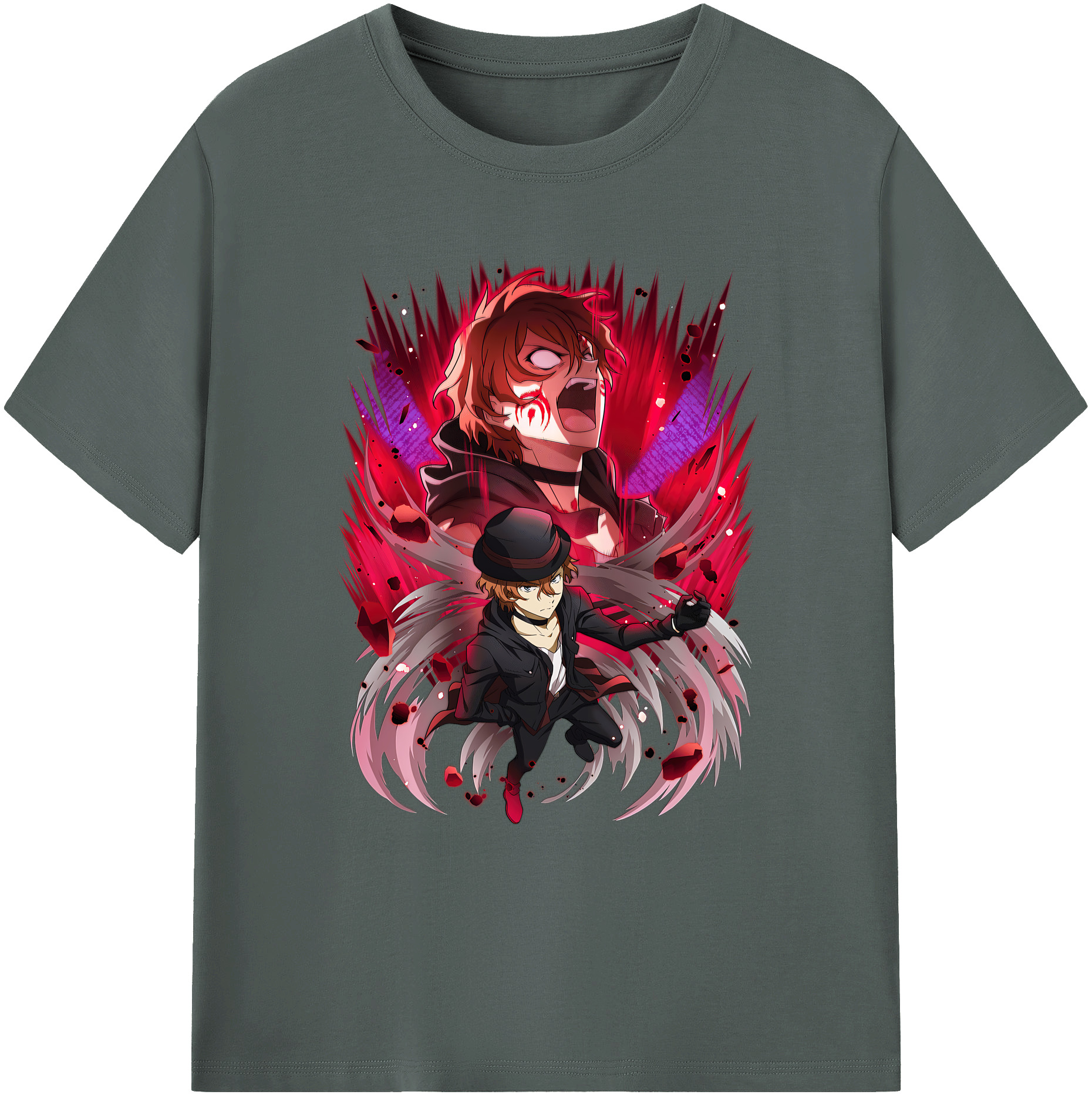 （画像用） 文豪ストレイドッグス Bungo Stray Dogs 綿100％ メンズ半袖Tシャツ｜肌触りやわらか＆通気性